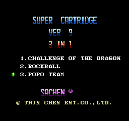 Super Cartridge Ver 9 - 3 in 1 Title Screen